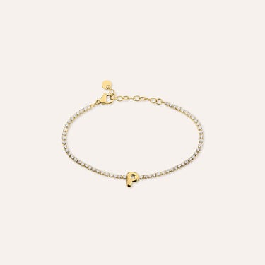 Bracciale Tennis Aura Acciaio Dorato Cubic Zirconia