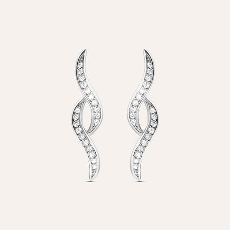 Orecchini Lobo Silver Shine Argento Rodiato Cubic Zirconia - Orecchini a Lobo Donna | Stroili