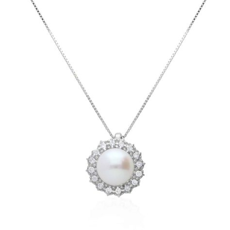 Collana Gold Pearls Oro Bianco Perla D'Acqua Dolce Diamante - Collane Donna | Stroili