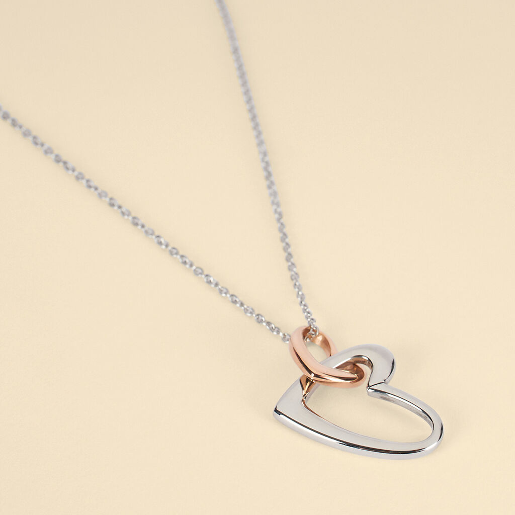 Collana Sunrise Acciaio Bicolore Bianco / Rosa