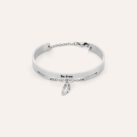 Bangle Lady Message Acciaio Cristallo - Bracciali Rigidi Donna | Stroili