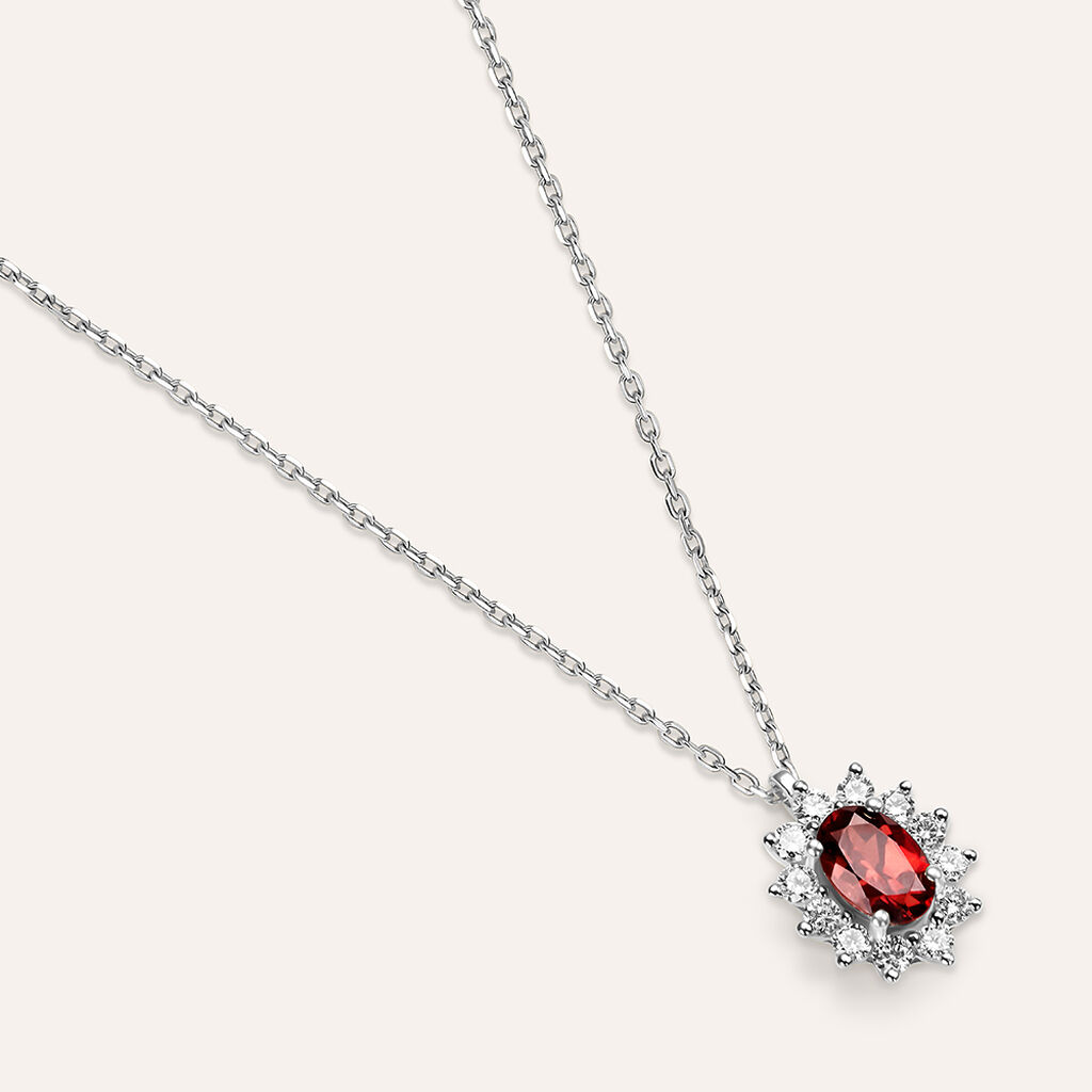 Collana Jasmine Oro Bianco Rodolite Diamante