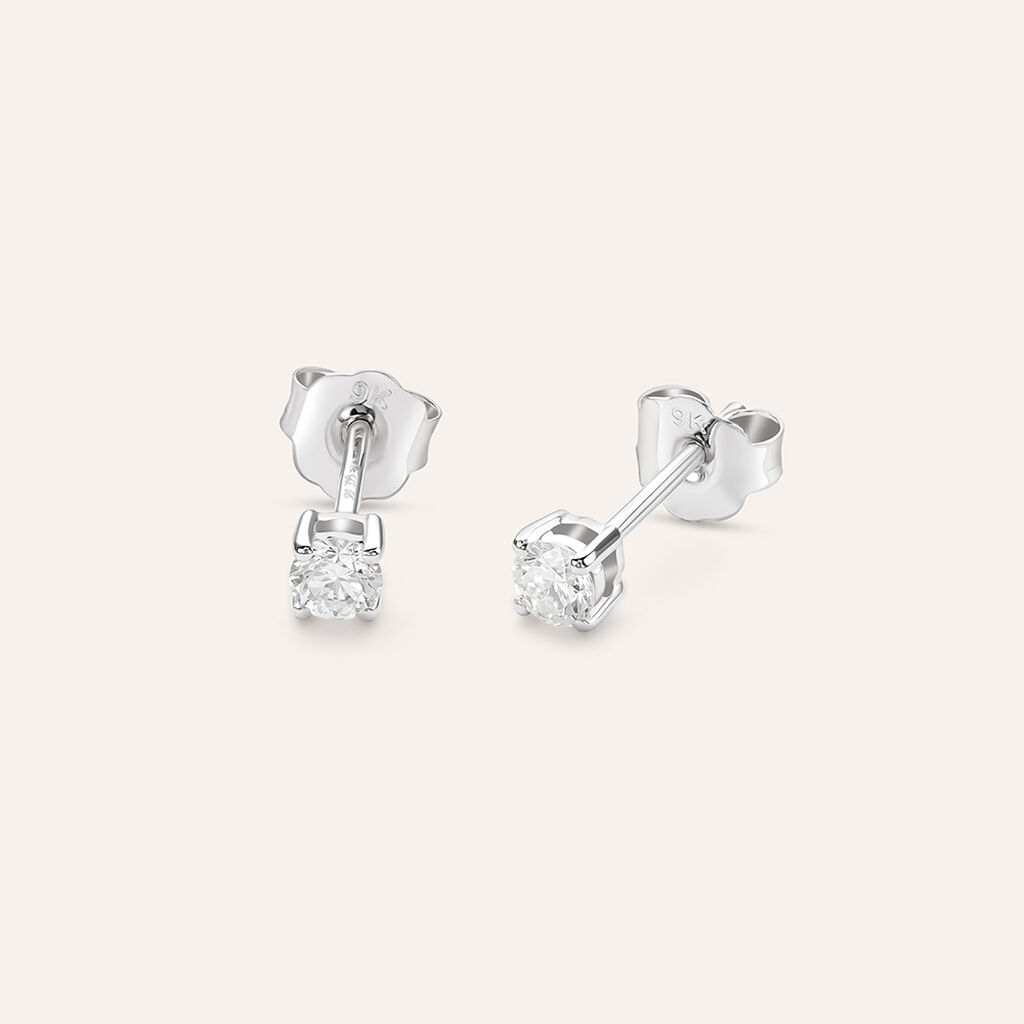 Orecchini Lobo Punto Luce Grace Oro Bianco Diamante