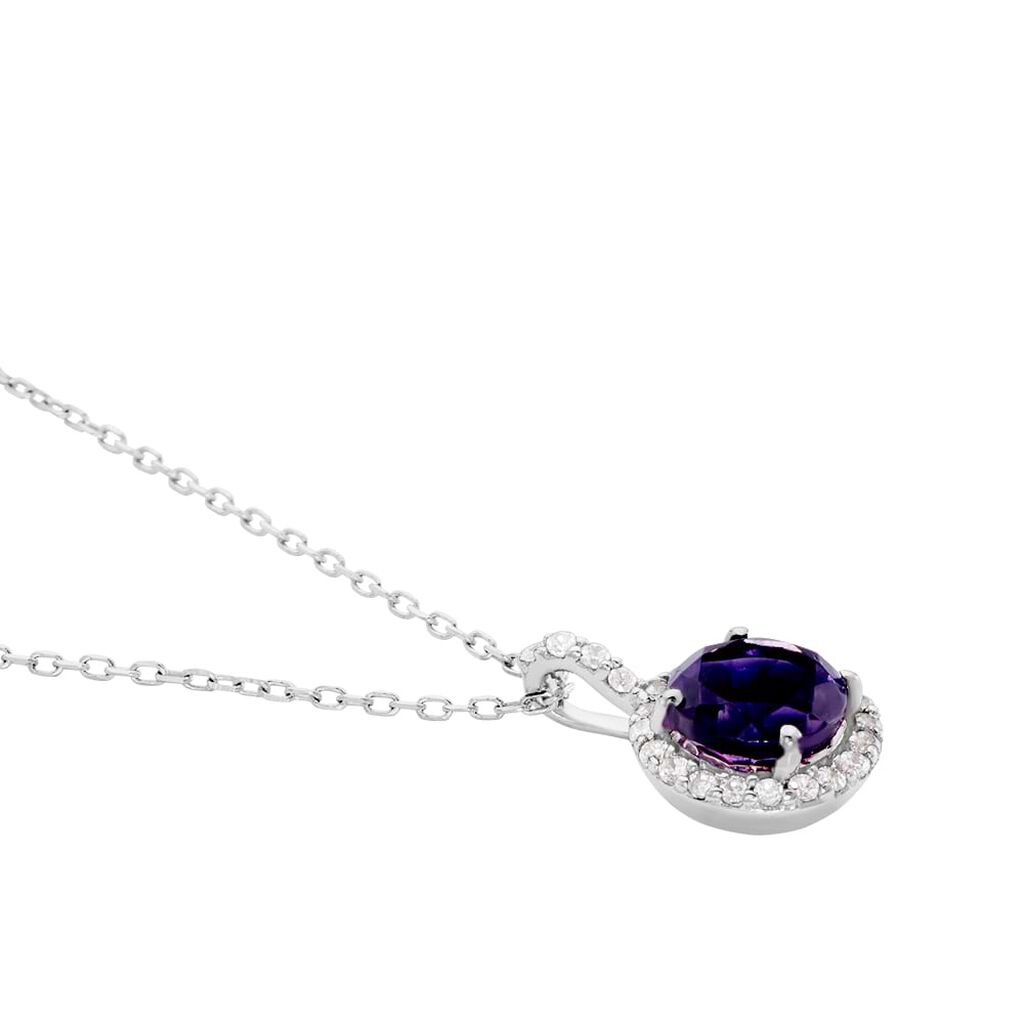 Collana Punto Luce Amélie Oro Bianco Ametista Cubic Zirconia - Collane Punto Luce Donna | Stroili