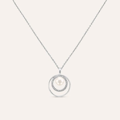 Collana Silver Pearls Argento Rodiato Perla sintentica Cubic Zirconia - Collane Donna | Stroili
