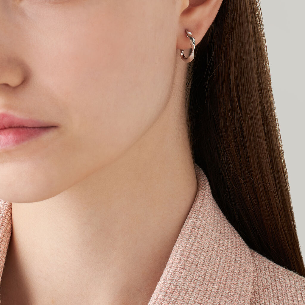 Orecchini A Cerchio Silver Collection Argento Rodiato