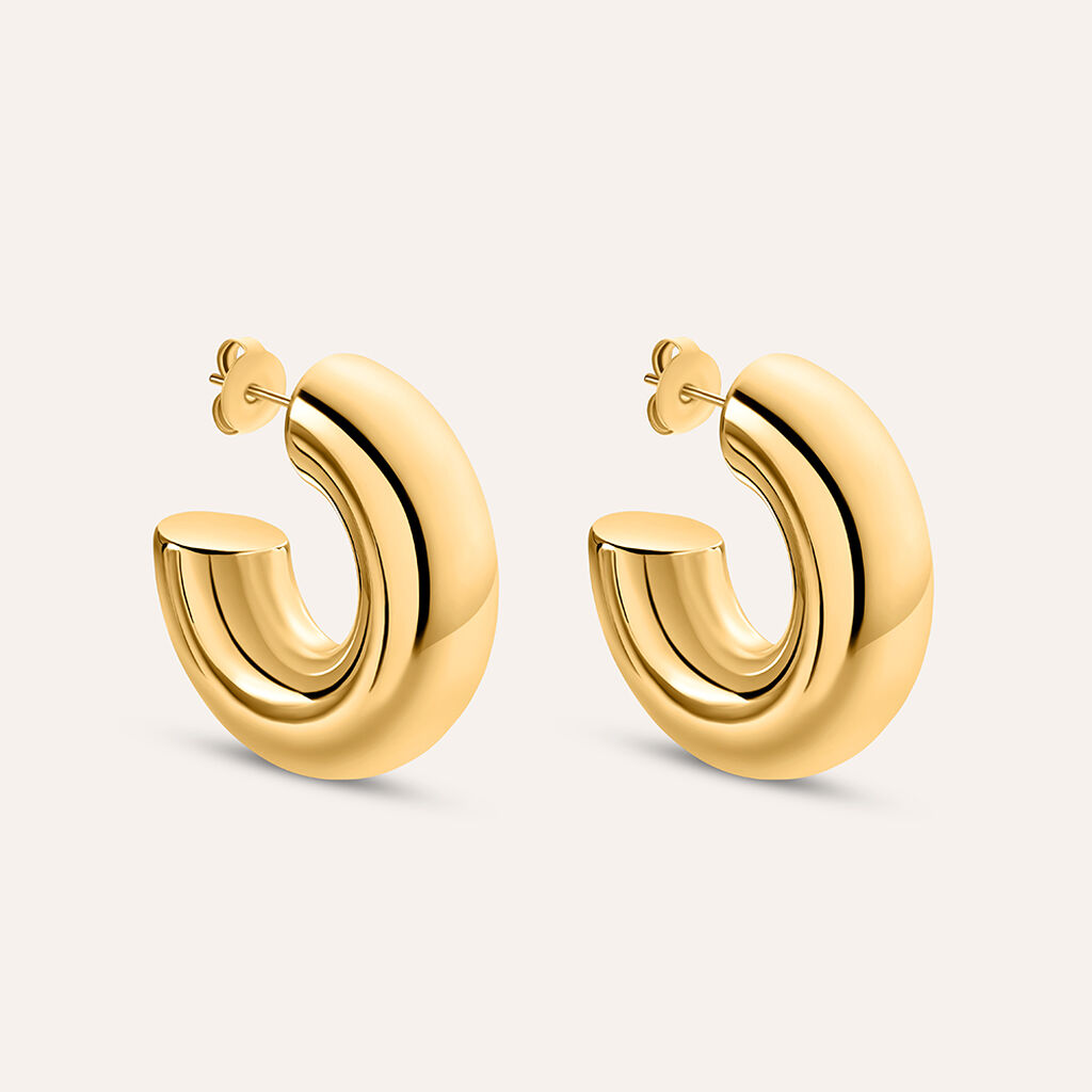 Orecchini A Cerchio Radiance Acciaio Dorato