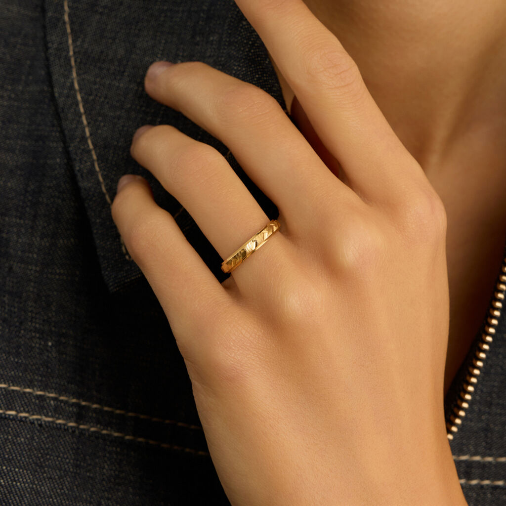 Fede Classica Diamantata 3 mm Oro Giallo