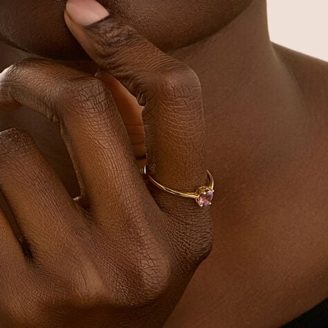 Anello Solitario Amélie Oro Giallo Ametista - Anelli con Pietre Donna | Stroili