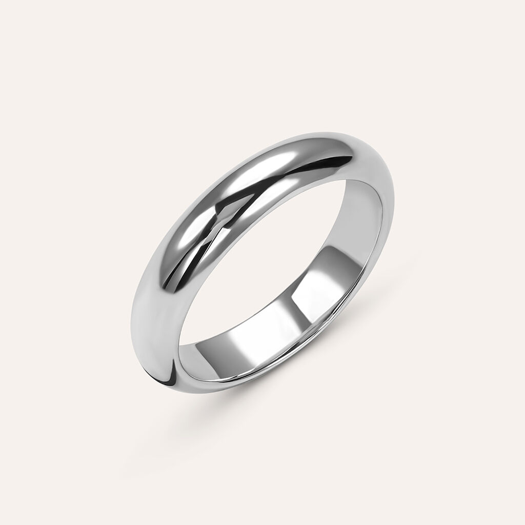 Fede Classica Leggera 4 mm Oro Bianco - Anelli con Incisione Unisex | Stroili