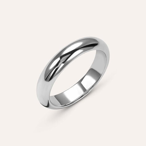 Fede Classica Leggera 4 mm Oro Bianco - Anelli con Incisione Unisex | Stroili