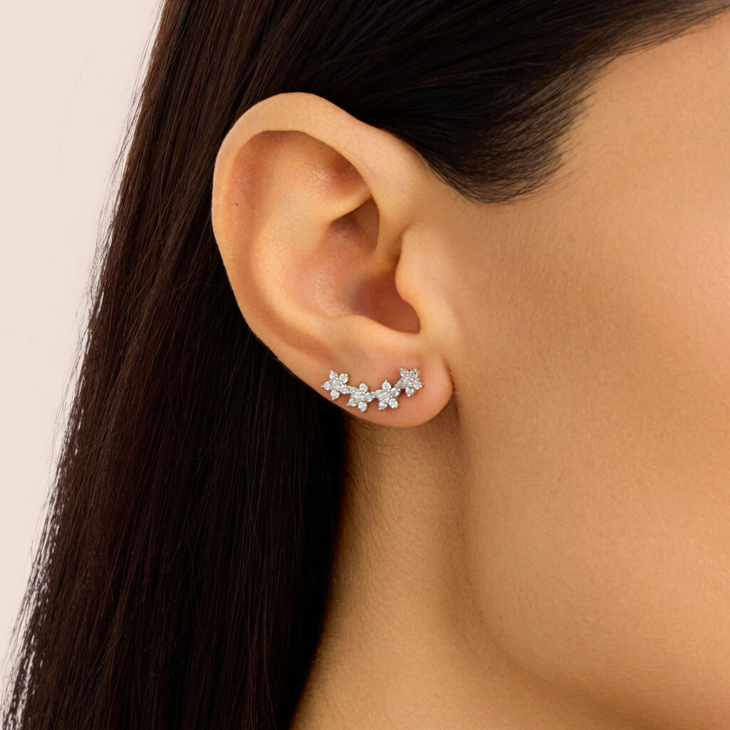 Orecchini Lobo Silver Elegance Argento Rodiato Cubic Zirconia - Orecchini a Lobo Donna | Stroili
