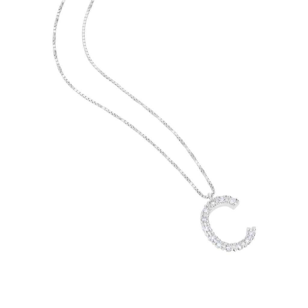 Collana Diamond Letters Oro Bianco Diamante - Collane Donna | Stroili