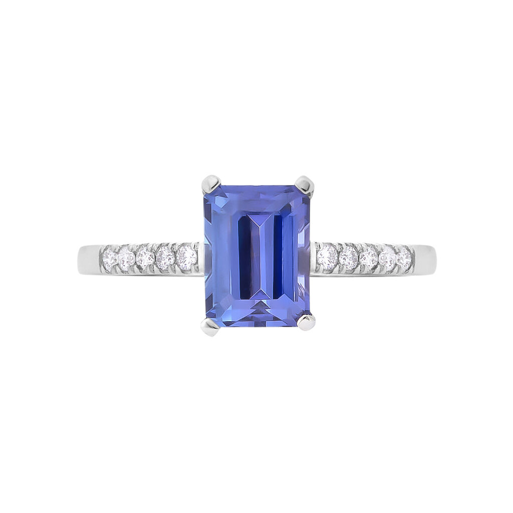 Anello Solitario Jasmine Oro Bianco Tanzanite Diamante - Anelli con Pietre Donna | Stroili