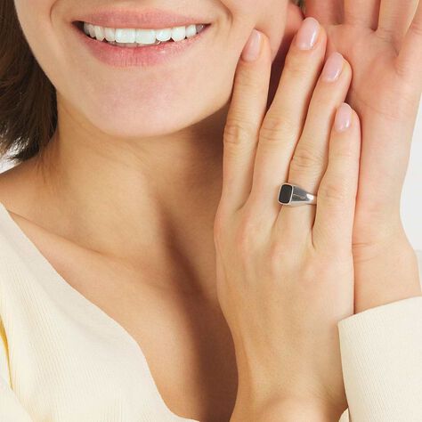 Anello Chevalier Silver Collection Argento Rodiato Onice - Anelli Chevalier Donna | Stroili