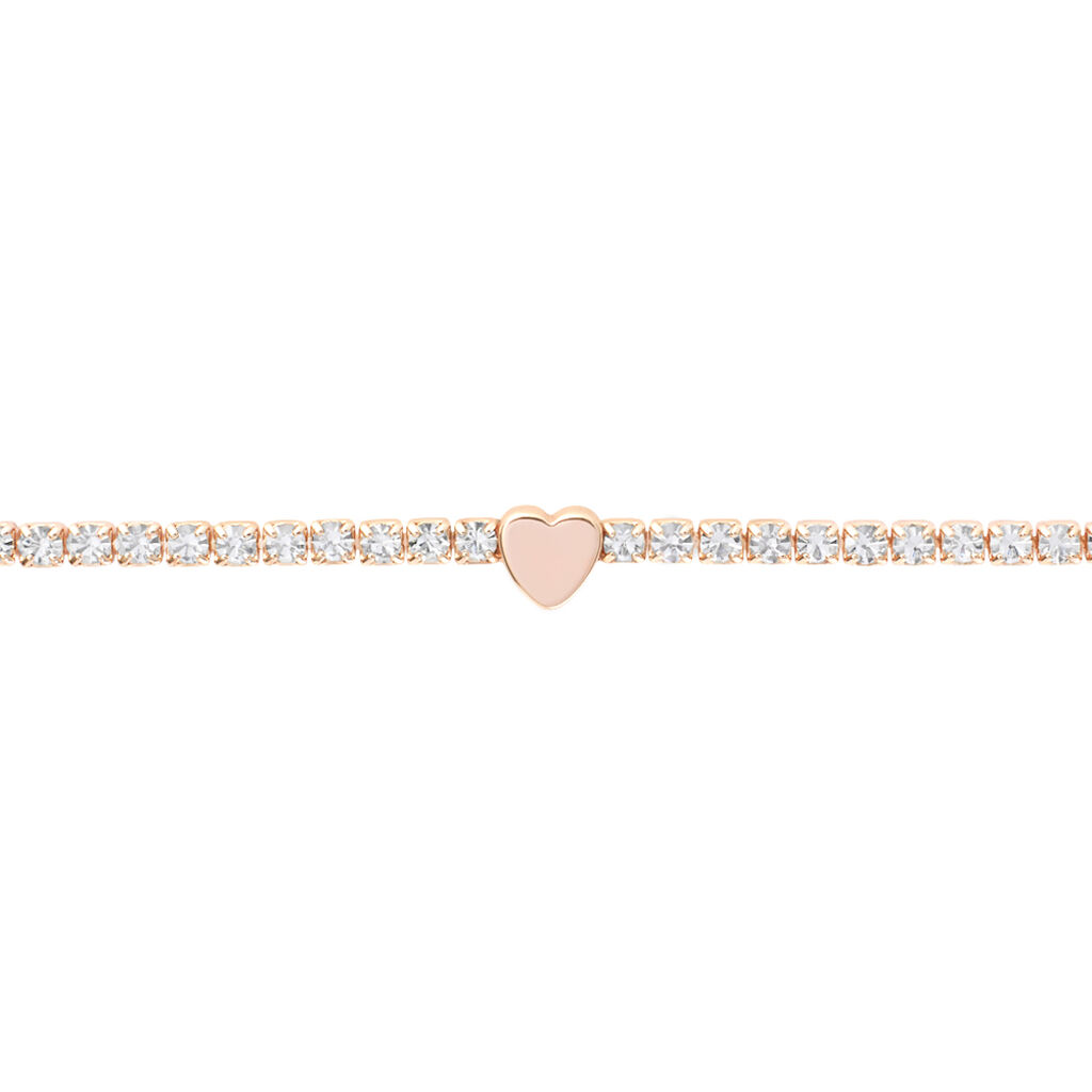 Bracciale Tennis Romantic Shine Metallo Rosa Cristallo - Bracciali Tennis Donna | Stroili