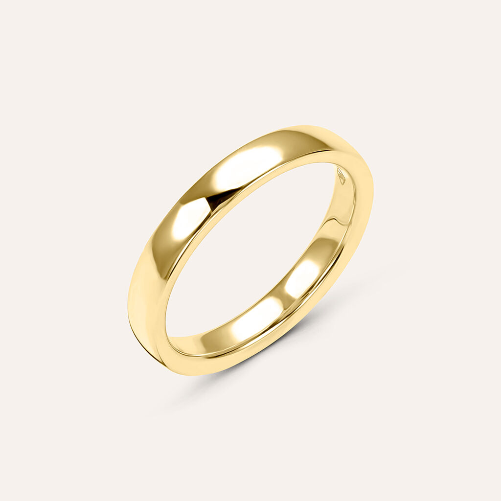 Fede Comoda Leggera Squadrata 3 mm Oro Giallo