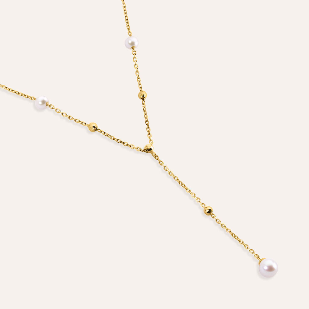 Collana Desideria Argento Nobile Dorato Perla D'Acqua Dolce