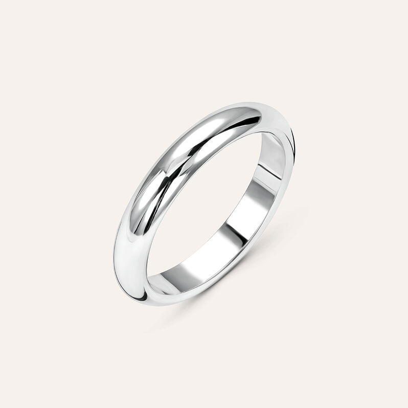 Fede Classica 3.5 mm Oro Bianco - Anelli con Incisione Unisex | Stroili