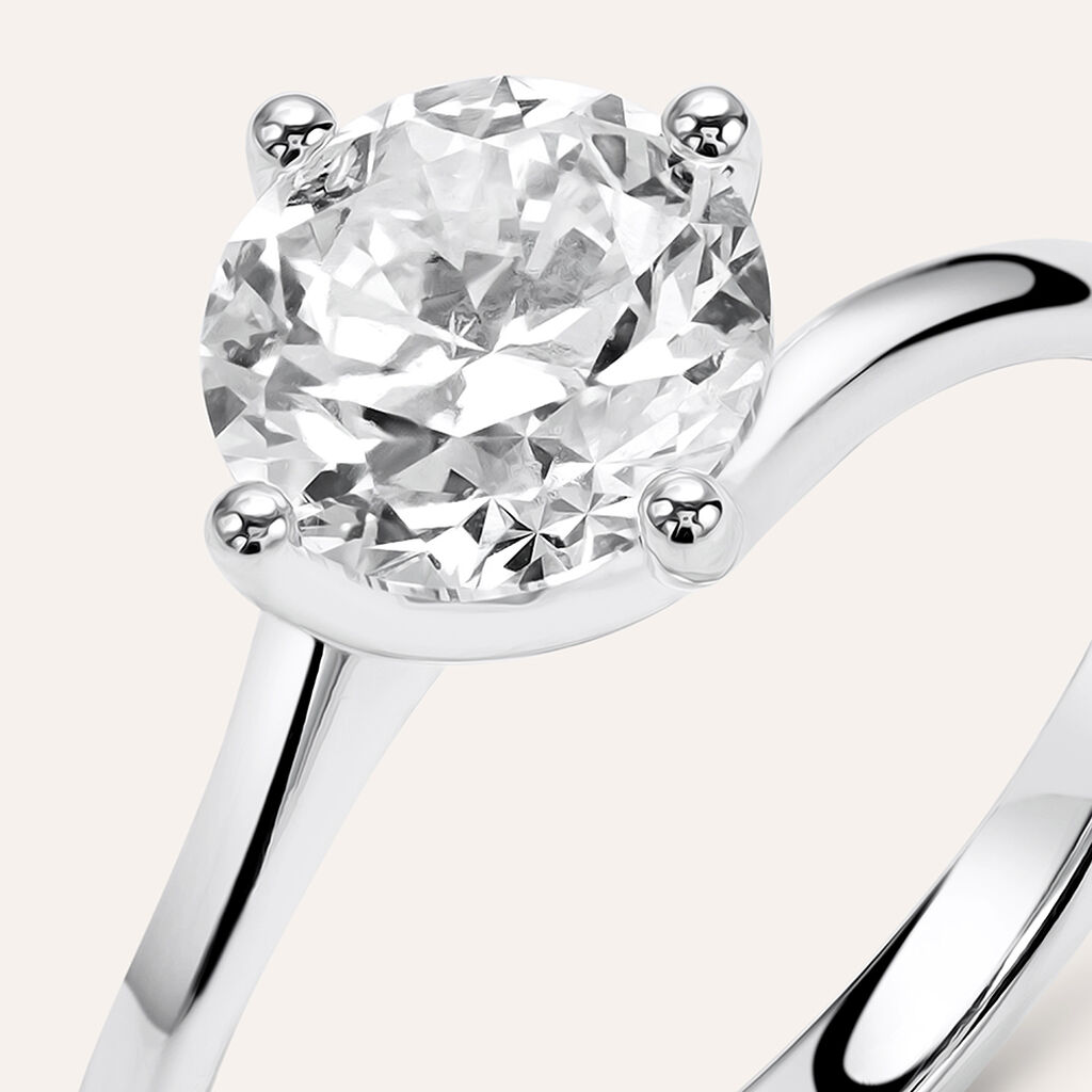 Anello Solitario Valentino Firmamenti Oro Bianco Diamante