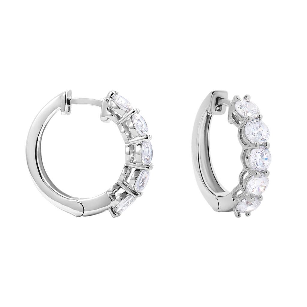 Orecchini A Cerchio Silver Elegance Argento Rodiato Cubic Zirconia - Orecchini a Cerchio Donna | Stroili