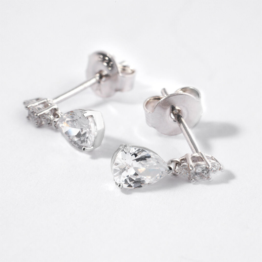 Orecchini Lobo Punto Luce Silver Elegance Argento Rodiato Cubic Zirconia - Orecchini a Lobo Donna | Stroili