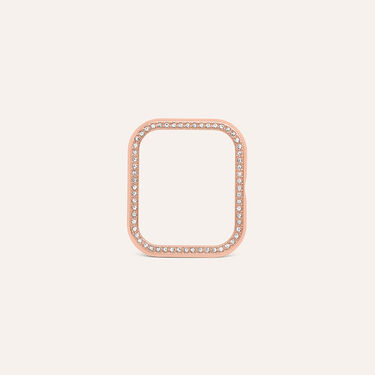 Cover in Plastica Rosata con Cristalli Bianchi Compatibile con Stroili Smartwatch Square