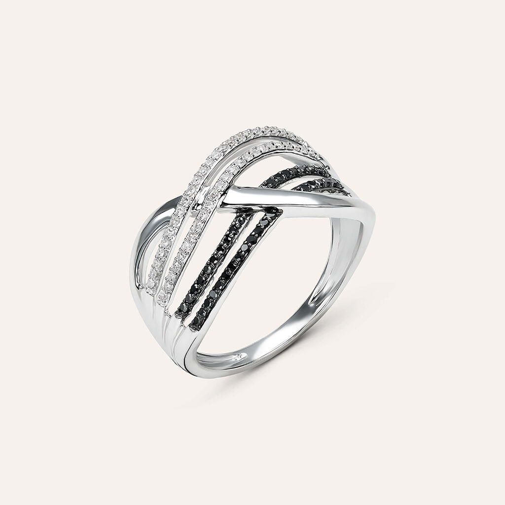 Anello Fascia Sophia Oro Bianco Diamante - Anelli a Fascia Larga Donna | Stroili