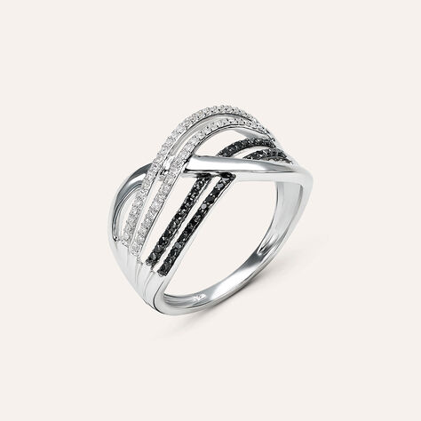 Anello Fascia Sophia Oro Bianco Diamante - Anelli a Fascia Larga Donna | Stroili