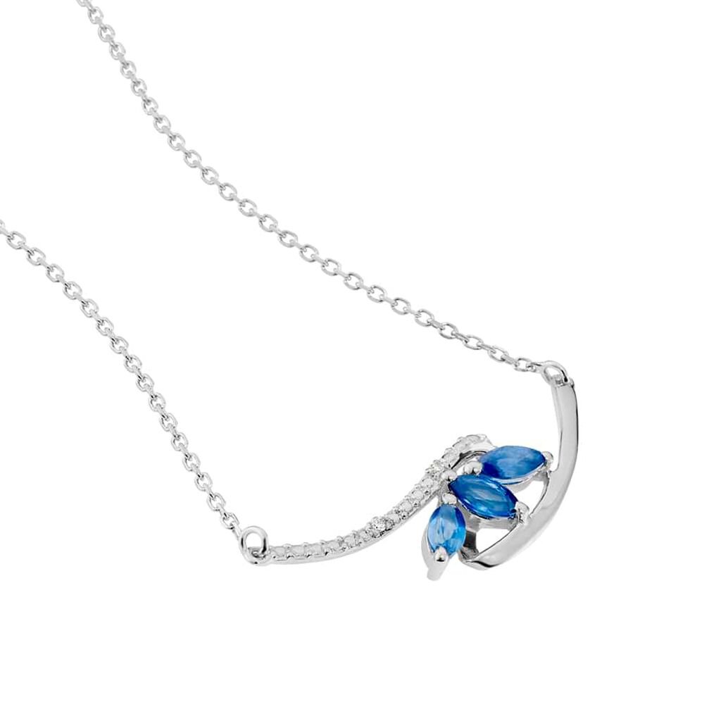 Collana Charlotte Oro Bianco Zaffiro Diamante - Collane Donna | Stroili