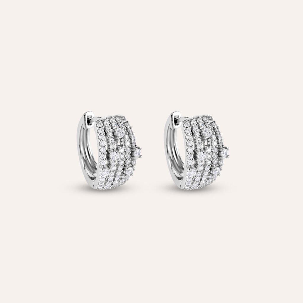 Orecchini A Cerchio Red Carpet Argento Rodiato Cubic Zirconia