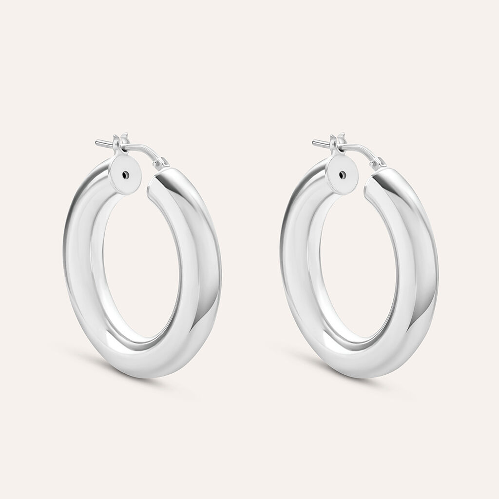 Orecchini A Cerchio Silver Collection Argento Rodiato