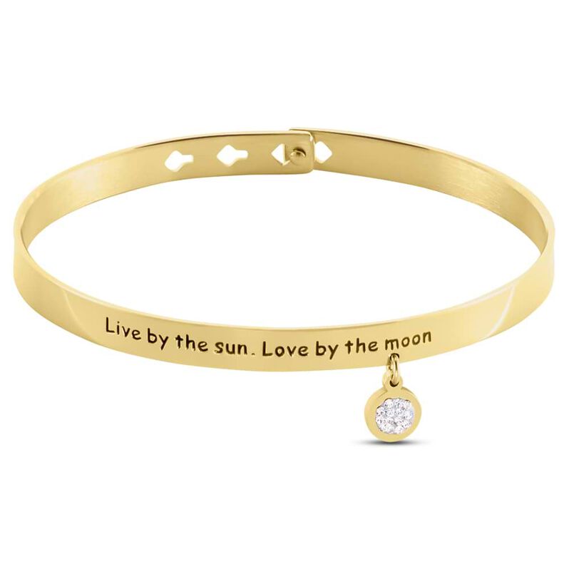 Bangle Lady Message Acciaio Dorato Spirituality e Cristalli - Bracciali Donna | Stroili