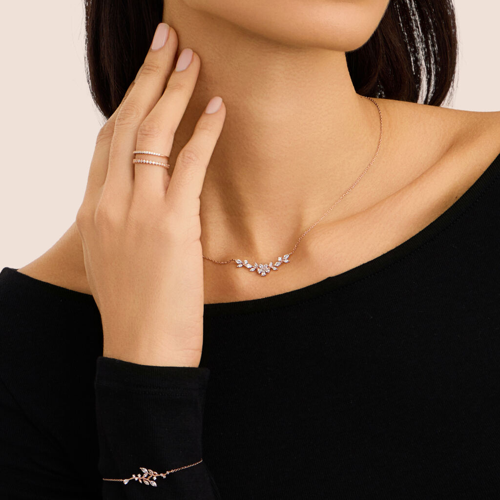 Collana Silver Elegance Argento Rosa Cubic Zirconia