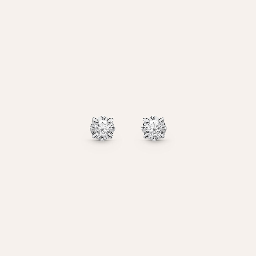 Orecchini Lobo Punto Luce Diamazing Oro Bianco Diamante - Orecchini a Lobo Donna | Stroili