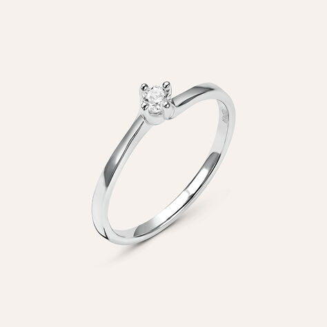 Anello Solitario Valentino Silver Elegance Argento Rodiato Cubic Zirconia - Anelli con Pietre Donna | Stroili