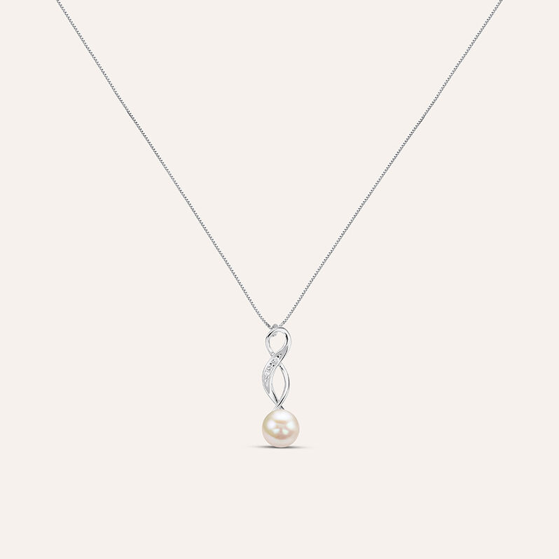 Collana Gold Pearls Oro Bianco Perla D'Acqua Dolce Diamante - Collane Donna | Stroili