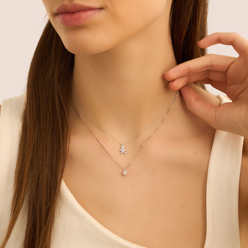 Collana Claire Oro Bianco Cubic Zirconia - Collane Donna | Stroili