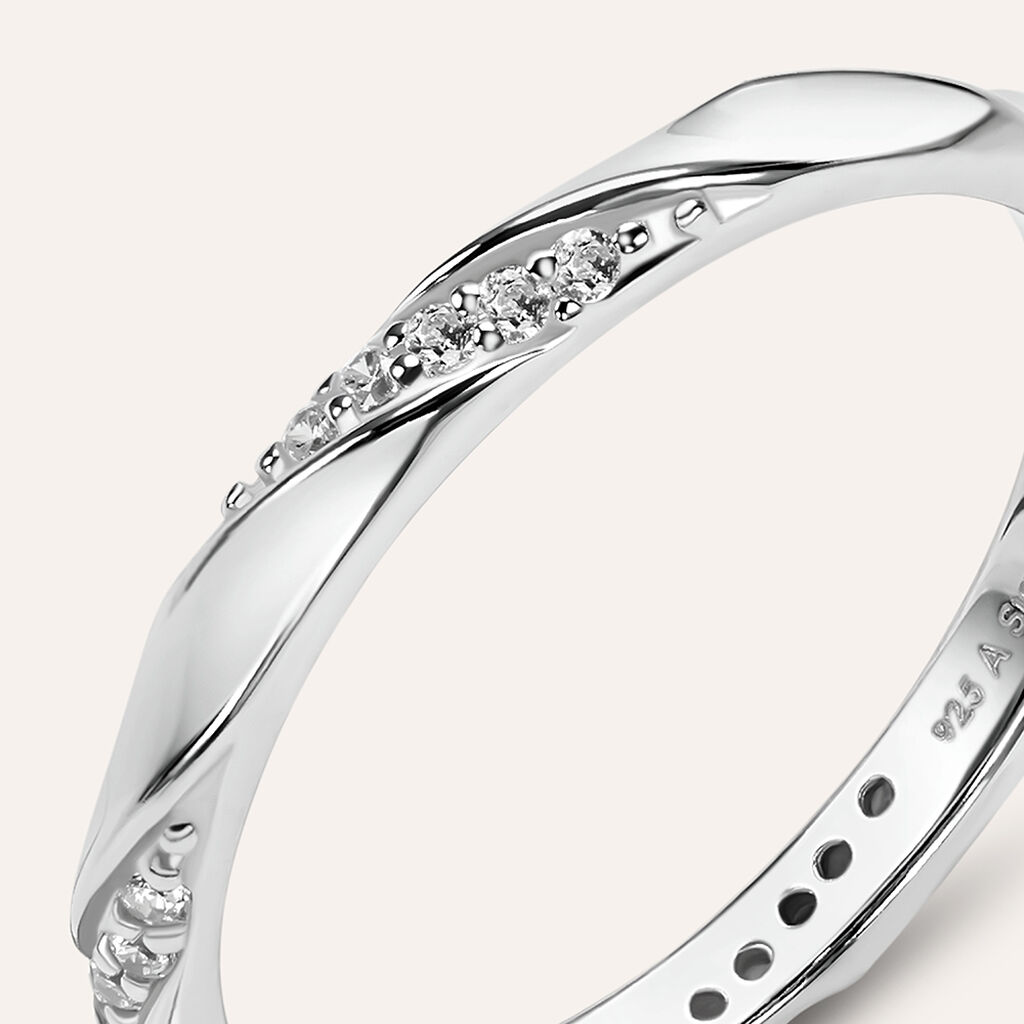 Anello Fedina Silver Collection Argento Rodiato Cubic Zirconia