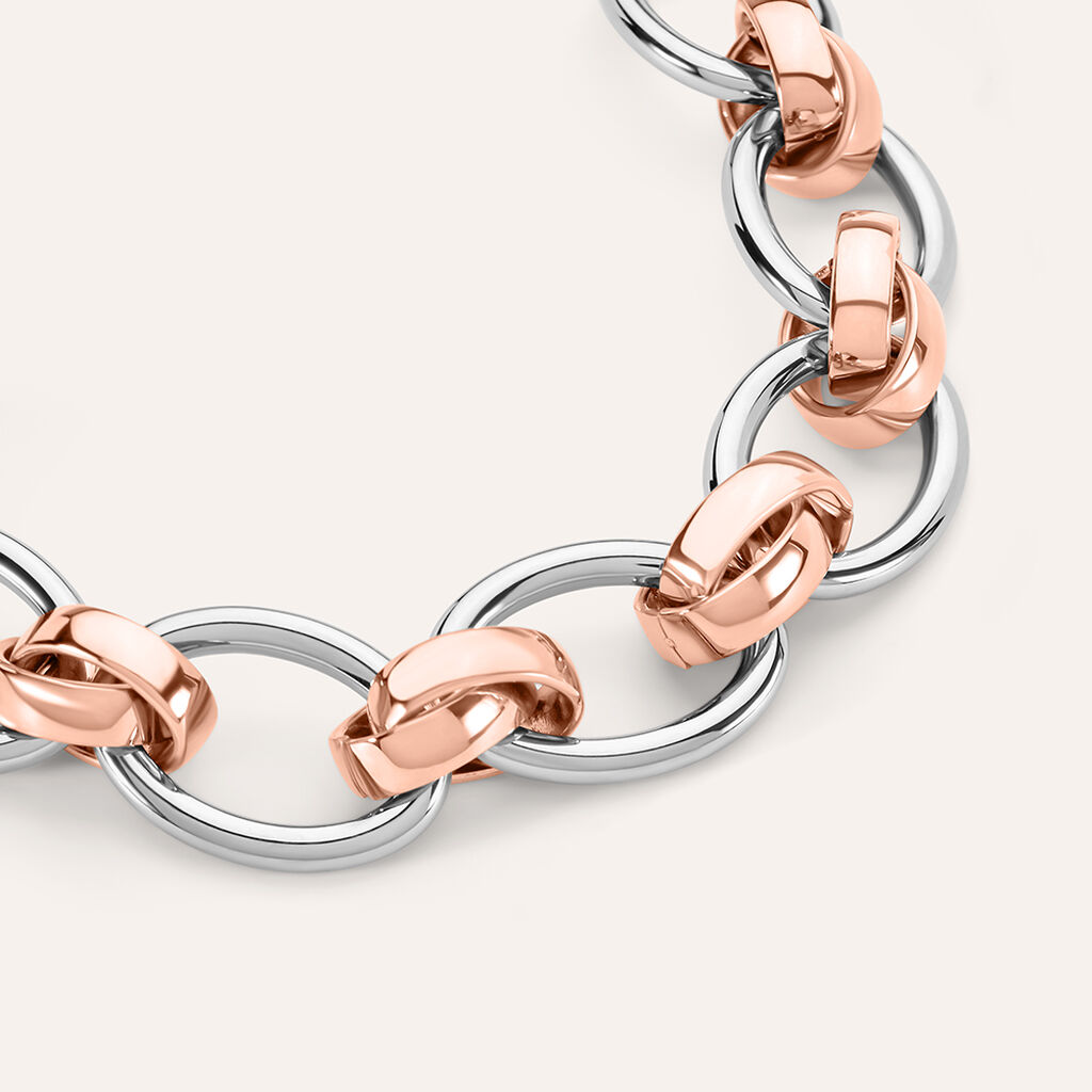 Bracciale Catena Lady Code Acciaio Bicolore Bianco / Rosa - Bracciali Donna | Stroili