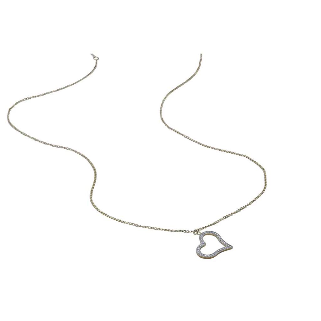 Collana in oro giallo Cuore strass - Collane Donna | Stroili