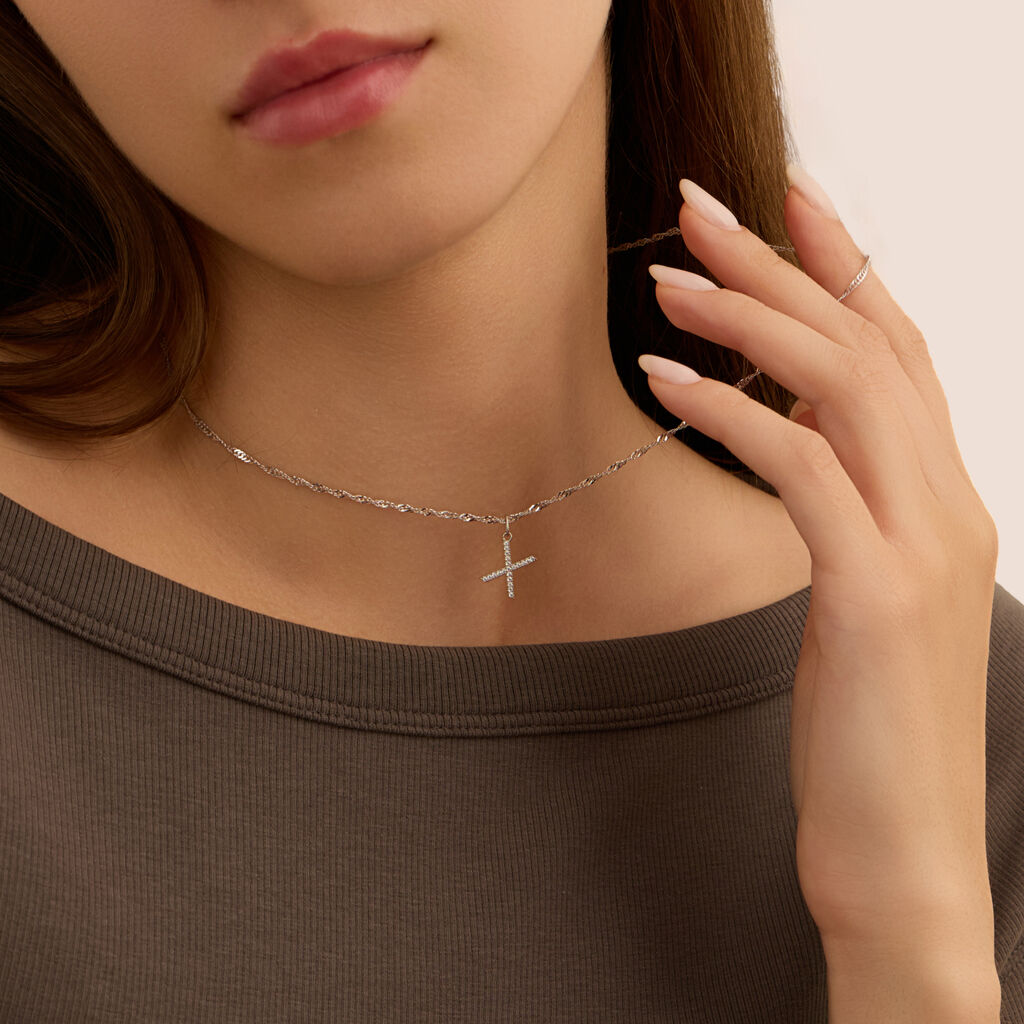 Pendente Poème Oro Bianco Cubic Zirconia