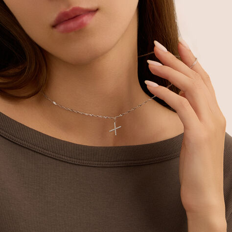 Pendente Poème Oro Bianco Cubic Zirconia - Ciondoli Donna | Stroili