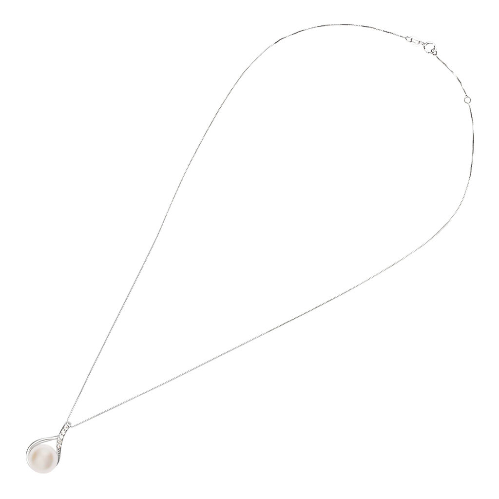 Collana Gabrielle Oro Bianco Perla D'Acqua Dolce Cubic Zirconia - Collane Donna | Stroili