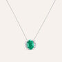 Collana Punto Luce Elizabeth Crown Oro Bianco Smeraldo Diamante