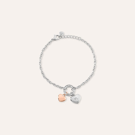 Bracciale Sunrise Acciaio Bicolore Bianco / Rosa Cristallo - Bracciali Love Donna | Stroili