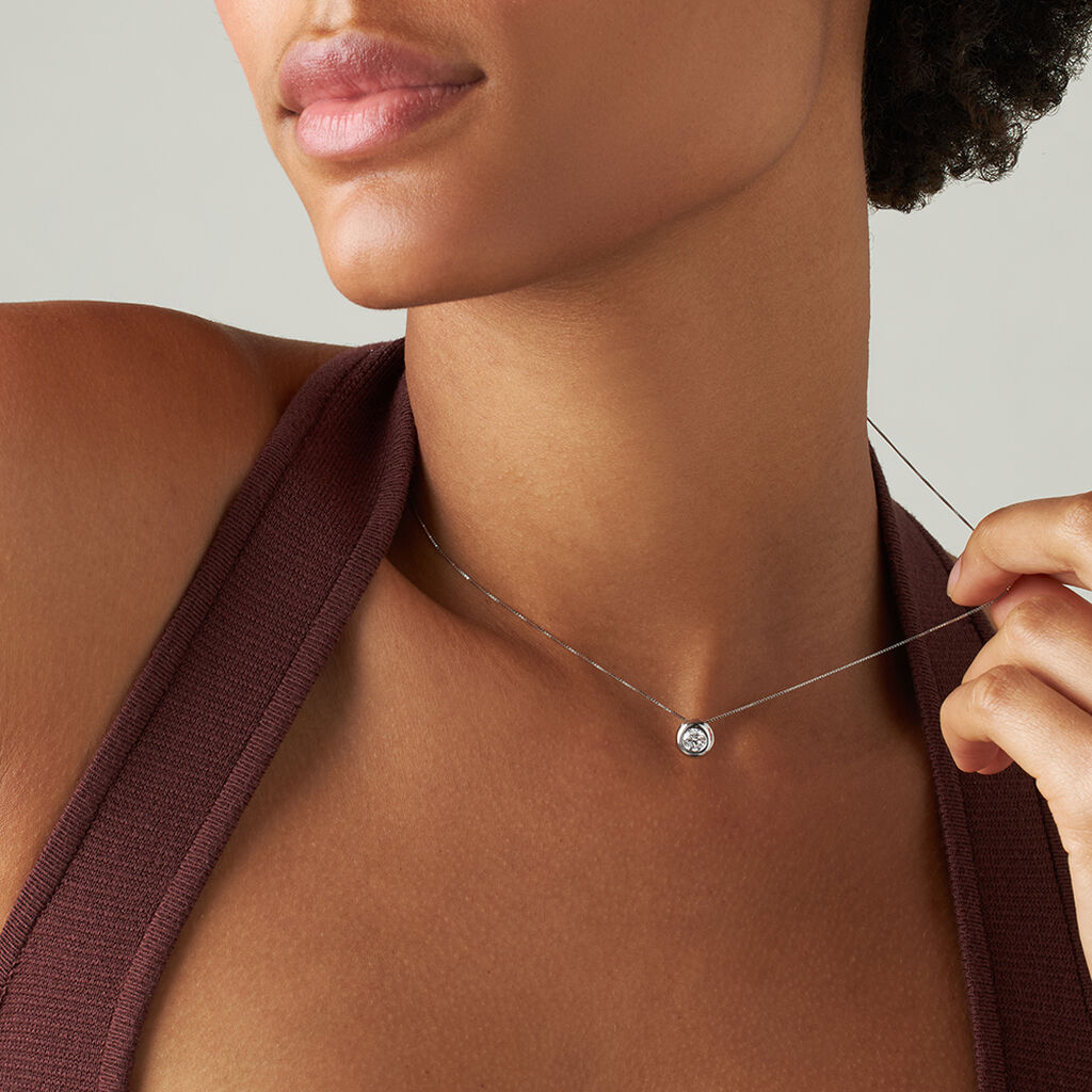 Collana Punto Luce Diamade Oro Bianco Diamante Lab-Grown - Collane Punto Luce Donna | Stroili