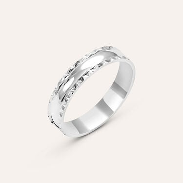 Fede Classica Diamantata 4 mm Oro Bianco