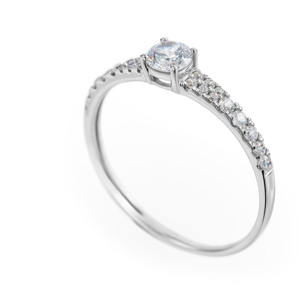 Anello Solitario Claire Oro Bianco Cubic Zirconia - Anelli con Pietre Donna | Stroili