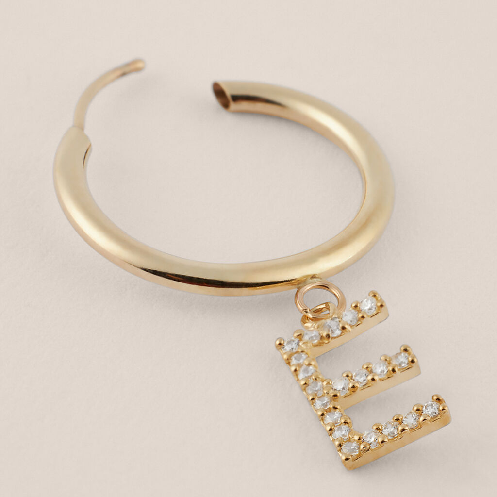 Mono Orecchino A Cerchio Toujours Oro Giallo Cubic Zirconia